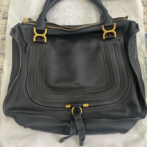 Chloe Marcie Large Double Carry Satchel Bag - Picture 4 of 10